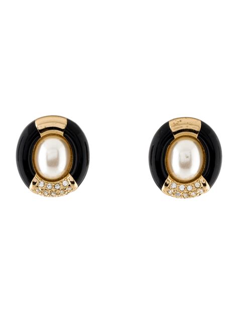 christian dior clip earrings|christian dior earrings double balls.